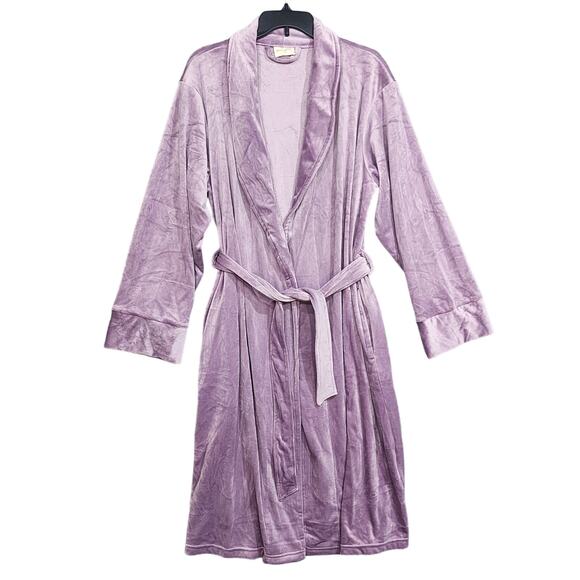 Pure Fiber Robe Velvety Soft Velour Bathrobe Lilac Size Small Warm Soft Fuzzy - Picture 1 of 7